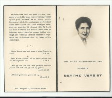 Doodsprentje - BERTHE VERBIST - Heist-op-den-Berg 1900 - 1958 - Devotion Images