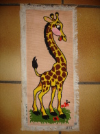 Ancien Canevas Fait Main Representant Une Girafe (13-4587) - Alfombras & Tapiceria
