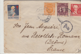 SUEDE LETTRE 1942, CENSURE,  HÄLSINGE Pour ROMANS FRANCE / 4396 - Briefe U. Dokumente