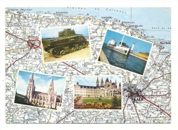 Cp, Carte Géographique, La Normandie, Calvados, Voyagée 1967 - Carte Geografiche