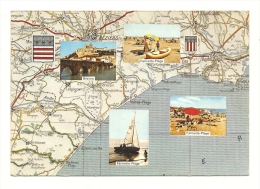 Cp, Carte Géographique, Farinette Plage (34), Voyagée 1973 - Landkarten