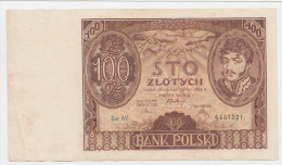 Poland 100 Zlotych 1934 VF++ CRISP Banknote P 75 - Polonia