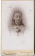 Photo Montée Sur Carton/Buste De Jeune Fille/Paul DELAHAYEL/Paris/ 1897    PH155 - Oud (voor 1900)