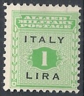 1943 OCCUPAZIONE ANGLO AMERICANA SICILIA 1 LIRA MH * - RR11895 - Anglo-american Occ.: Sicily