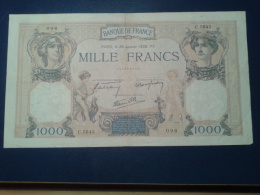 1000 FRANCS  (CERES ET MERCURE) 26 JANVIER 1939 C - 1 000 F 1927-1940 ''Cérès Et Mercure''