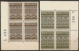 Denmark 1980. Laces. Michel 715, 717, Plate-blocks MNH. - Unused Stamps