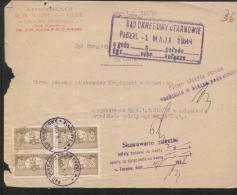 POLAND 1938 TARNOW COURT SUMMONS WITH USAGE OF BLOCK OF 4 1924 50GR COURT JUDICIAL SADOWA REVENUE BF#17 - Fiscale Zegels