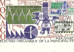 MONACO - Industrie électro-mécanique De La Pincipauté 1987 -Timbre Et Tampon Jour D'émission - Maximum Cards