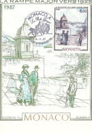 MONACO - La Rampe Major Vers 1925 - 1987 -Timbre Et Tampon Jour D'émission - Cartoline Maximum