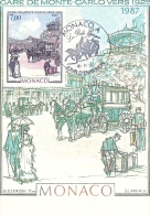 MONACO - Gare De Monte Carlo  Vers 1925 - 1987 -Timbre Et Tampon Jour D'émission - Maximum Cards