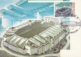 MONACO - Stade Louis II  - 1987 -Timbre Et Tampon Jour D'émission - Maximum Cards