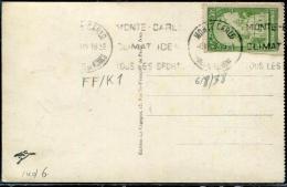 Delcampe - MONACO - N° 122 SUR CPA , O.M. FF/K1 DE MONTE-CARLO LE 6/8/1938, ADRESSE EFFACÉE - B - Poststempel