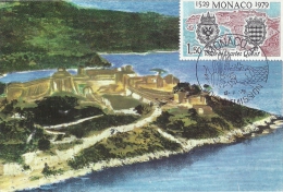 MONACO - Visite De Carles Quint 1529-1979 -Timbre Et Tampon Jour D'émission - Cartes-Maximum (CM)