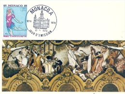 MONACO - Salle Garnier 1879-1979 -Timbre Et Tampon Jour D'émission - Maximum Cards