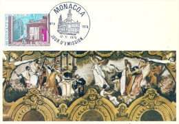 MONACO - Salle Garnier 1879-1979 -Timbre Et Tampon Jour D'émission - Cartoline Maximum