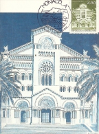 MONACO - Diocese De Monaco - La Cathédrale 1987-Timbre Et Tampon Jour D'émission - Cartoline Maximum
