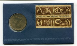 Etats - Unis USA " Bicentennial Commemorative Medal + Stamps "" 1776 - 1976 FDC / BU / UNC - Verzamelingen