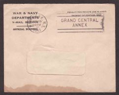 United States USA War & Navy Departments, V-Mail Service Cover, Official Business - 1943 - New York Grand Central Annex - Briefe U. Dokumente