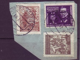 TITO-6 DIN-PARTISANS-O.50-1.50-POSTMARK-VELIKO TRGOVIŠČE-CROATIA-YUGOSLAVIA-1945 - Oblitérés