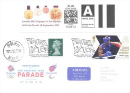 RARE UK Olympic Games 2012 Letter; Athletes Parade Meter Smart Stamp; Olympic Park London E20 Cancellation;boxing; RRR - Verano 2012: Londres