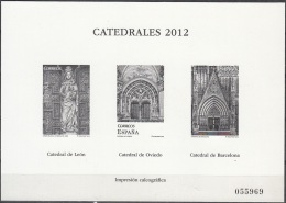 España 2012 Bloc Feuillet Noir Blanc Cathedrales Neuf ** - Blokken & Velletjes