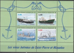 Saint-Pierre & Miquelon 1996 Yvert Bloc Feuillet 5 Neuf ** Cote (2015) 11.00 Euro Vieux Bateaux - Blokken & Velletjes