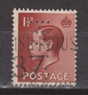 Engeland United Kingdom, Great Britain, Angleterre, Bretagne, King Edward VIII, SG 458, Y&T 206 Used PERFIN - Used Stamps