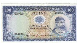 Portugese Guine #45 100 Escudos, 1971 Banknote Money Currency - Otros – Africa