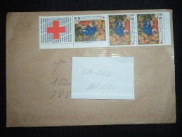 LETTRE TP YT 2498 CROIX-ROUGE X3 OBL.MEC. TARDIVE - Lettres & Documents