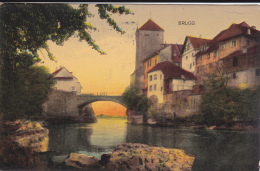 BRUGG (alte Römerbrücke) (colorised). - Brugg