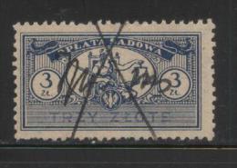 POLAND JUDICIAL COURT REVENUE (OPLATA SADOWA) 1924 NEW CURRENCY ISSUE 3ZL BLUE BF#020 - Revenue Stamps