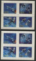 BHUTAN, SPACE EXPLORATION 1967 EXTREMELY RARE SET OF 3 SOUVENIR SHEET WITH TRIAL PERFORATION, MNH - Bhoutan