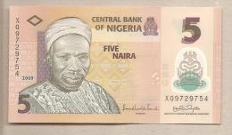 Nigeria - Banconota Non Circolata FDS AUNC Da 5 Naira P-38b.2 - 2009 #19 - Nigeria