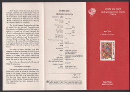 INDIA, 1991, Children´s (Childrens) Day: Children In Traditional Costume By Arpi Snehalbhai Shah, Folder - Cartas & Documentos