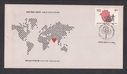 INDIA, 1991,   FDC,   "Run For Your Heart" Marathon, New Delhi,  Calcutta   Cancellation - Cartas & Documentos