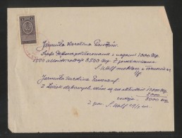 POLAND 1929 SUMMARY OF COSTS WITH 5M EAGLE PERF 13 GENERAL DUTY (OPLATA STEMPLOWA) REVENUE BF#27B - Revenue Stamps