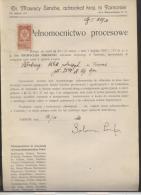 POLAND 1926 POWER OF ATTORNEY WITH 30GR GENERAL DUTY (OPLATA STEMPLOWA) REVENUE BF#74 - Fiscale Zegels