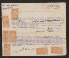 POLAND 1924 POWER OF ATTORNEY WITH 7 X 10GR ORANGE GENERAL DUTY (OPLATA STEMPLOWA) REVENUE BF#72 - Fiscaux