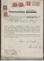 POLAND 1930 SUMMONS WITH 4 X 50GR & 1ZL GENERAL DUTY REVENUE BF#105, 106 & 50 GR COURT JUDICIAL FEE REVENUE BF#17 - Revenue Stamps