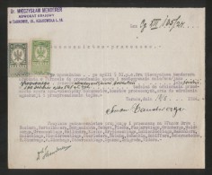 POLAND 1924 POWER OF ATTORNEY WITH 50GR + 20GR GENERAL DUTY REVENUE BF#73, 76 - Revenue Stamps