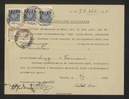POLAND 1934 POWER OF ATTORNEY WITH 50GR COURT JUDICIAL REVENUE BF#17 & 3 X 1ZL GENERAL DUTY REVENUE BF#106 - Revenue Stamps