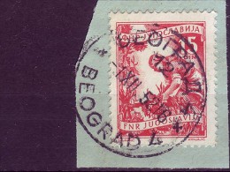 WORKERS-15-DIN-INDUSTRY-POSTMARK-BELGRADE-SERBIA-YUGOSLAVIA-1951 - Used Stamps