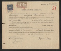 POLAND 1934 POWER OF ATTORNEY WITH 50GR COURT JUDICIAL REVENUE BF#17 & 1ZL GENERAL DUTY REVENUE BF#106 - Fiscali