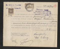 POLAND 1934 POWER OF ATTORNEY WITH 50GR COURT JUDICIAL REVENUE BF#17 & 3ZL GENERAL DUTY REVENUE BF# 108 - Fiscali