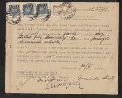 POLAND 1935 POWER OF ATTORNEY WITH 50GR COURT JUDICIAL REVENUE BF#17 & 3 X 1ZL GENERAL DUTY REVENUE BF#106 - Revenue Stamps