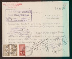 POLAND 1934 COURT FEE DOCUMENT WITH 50GR COURT DELIVERY FEE REVENUE BF#12 + 2 X 50GR COURT JUDICIAL REVENUE BF#17 - Fiscale Zegels