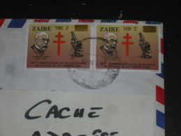 LETTRE CONGO ZAIRE AVEC YT 1286 X 2 - ROBERT KOCH TUBERCULOSE MEDECINE - - Oblitérés