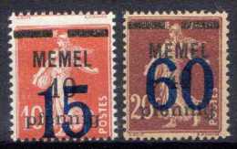Memel (Klaipeda) 1921 Mi 34-35 ** [221213III] @ - Klaipeda 1923