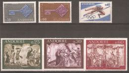 Andorre Année 1968 Compléte 2  Timbres 188 * Et 189 * Et  4 Timbres ** N° 190 191 192 193 - Annate Complete