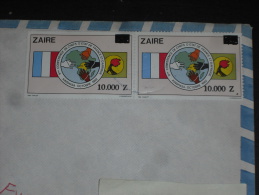 LETTRE CONGO ZAIRE AVEC YT 1350 X 2 - DRAPEAU MAIN CARTE - - Gebraucht